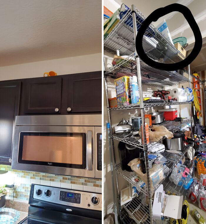 Cuando mi marido se enfada conmigo, pone las cosas donde no puedo alcanzarlas (mido 1,70 m). Luego, esconde mi escalera