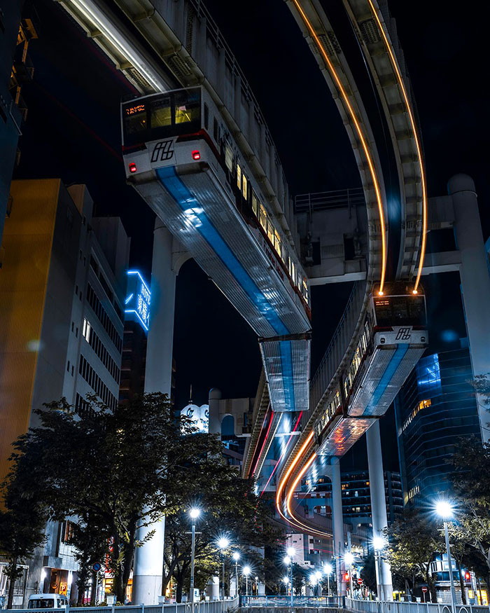  Monorriel urbano en Chiba, Japón