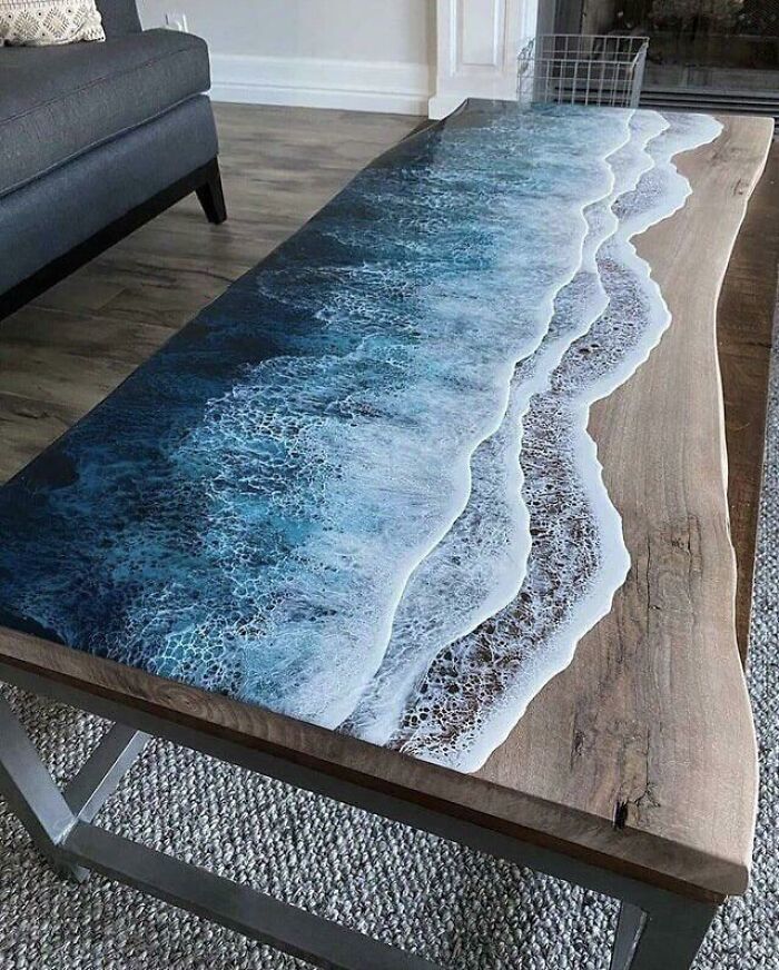 Increíble mesa de madera de orilla de mar