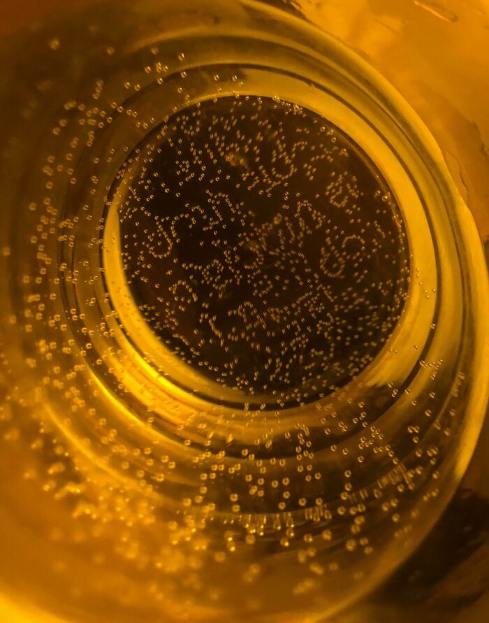 Las burbujas del fondo de mi vaso de agua parecen una especie de escritura