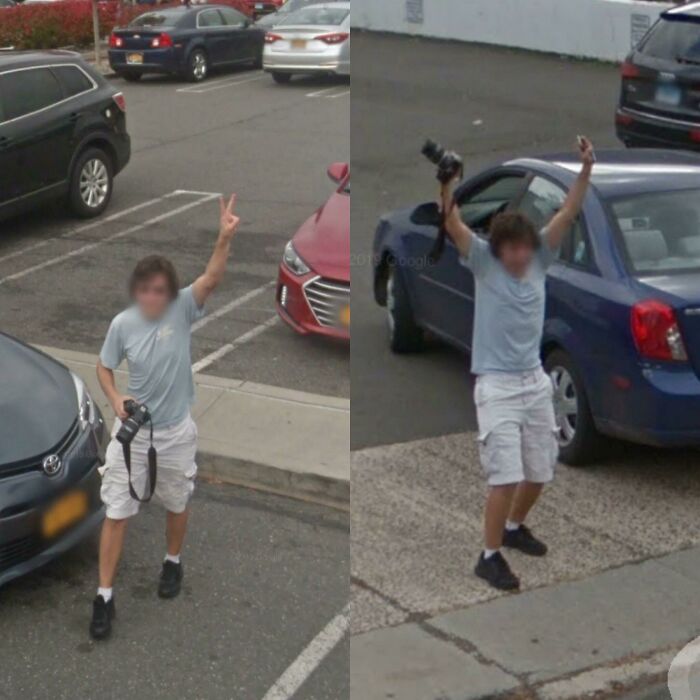 En octubre de 2017, me vio el coche de Google Maps Street View no una sino dos veces en dos estados diferentes