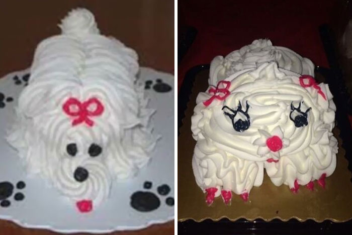 Pedí la tarta de la izquierda y recibí la de la derecha