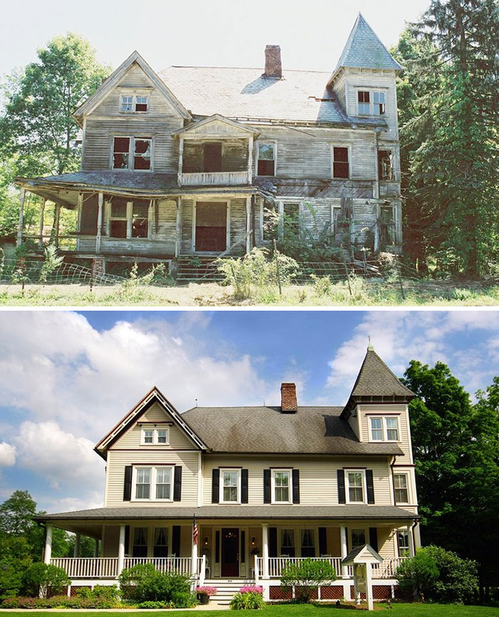 Antes y después del Raritan Inn Bed & Breakfast en Califon, Nueva Jersey