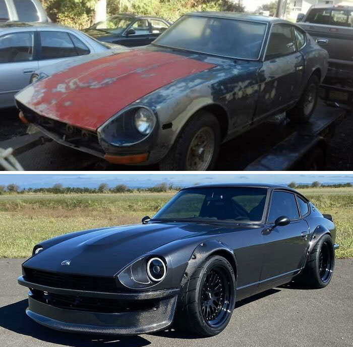 Antes y después de mi proyecto de 8 años (1972 Datsun 240z Restomod)