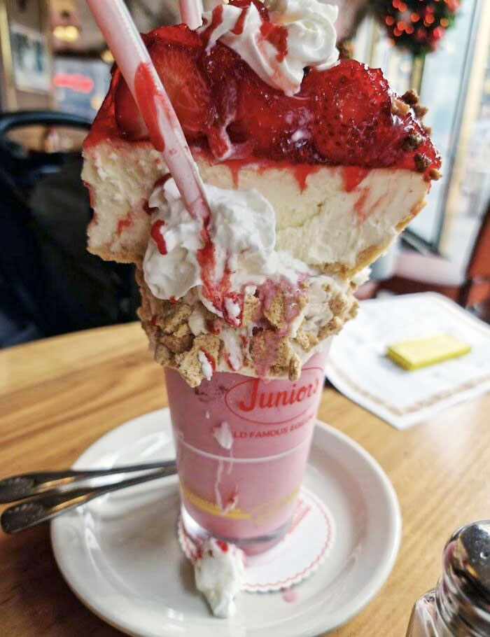Batido de tarta de queso en Junior's Cheesecake Brooklyn, Nueva York