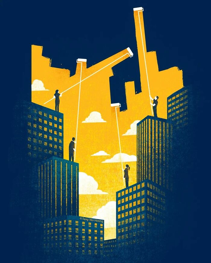 30 Clever Illustrations By Tang Yau Hoong That Make Use Of Negative Space