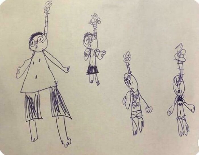 Dibujar a una familia con esnórquel 