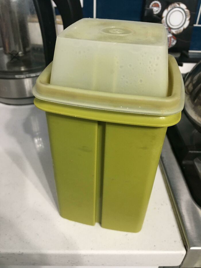 El contenedor Tupperware de mi mamá usado continuamente desde 1979. Esta cosa es una bestia