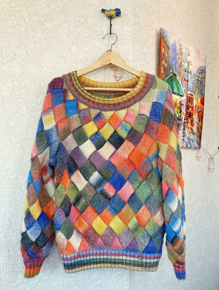 ¡He tejido un jersey feliz! Técnica de entrelazado de punto