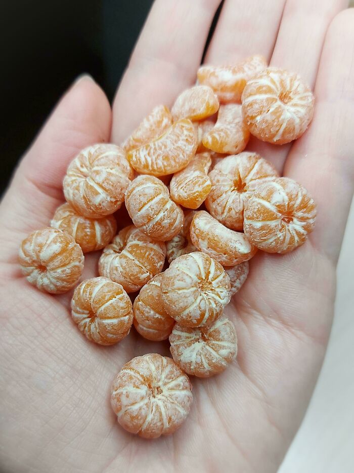 Mandarinas hechas a mano con arcilla polimérica