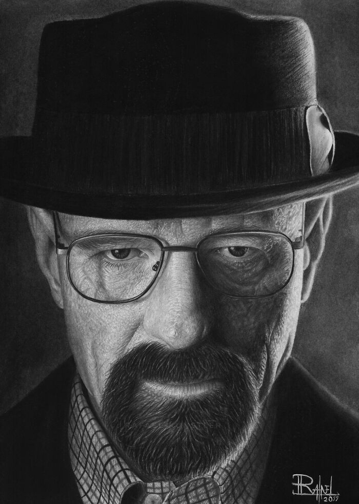 Este es mi dibujo a lápiz de Heisenberg, espero que lo disfruten