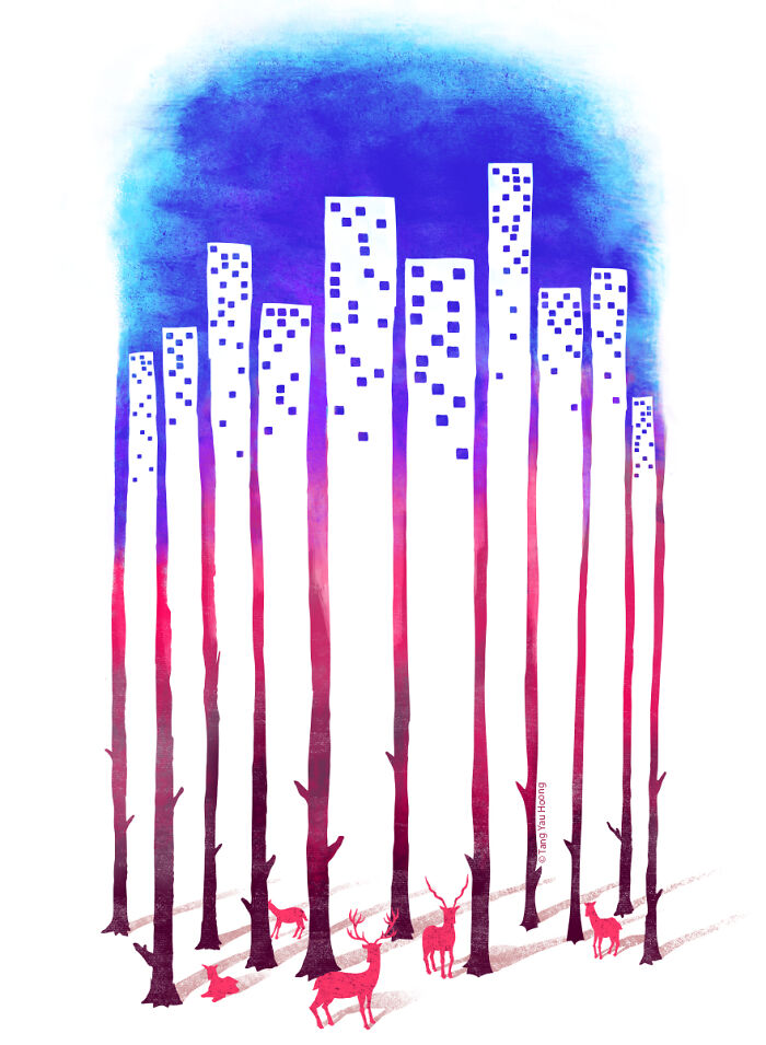 30 Clever Illustrations By Tang Yau Hoong That Make Use Of Negative Space
