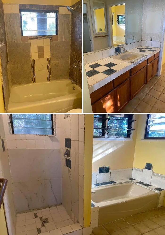 Tengo algunos azulejos por ahí... déjame actualizar el baño