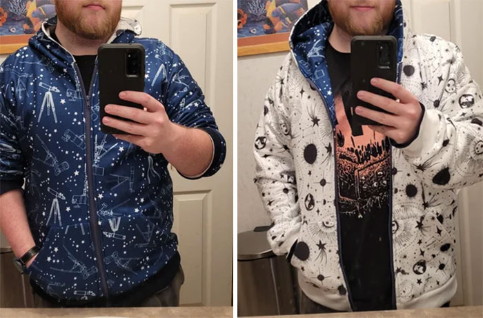 ¡He hecho una sudadera reversible de astronomía!