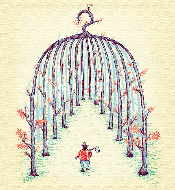 30 Clever Illustrations By Tang Yau Hoong That Make Use Of Negative Space