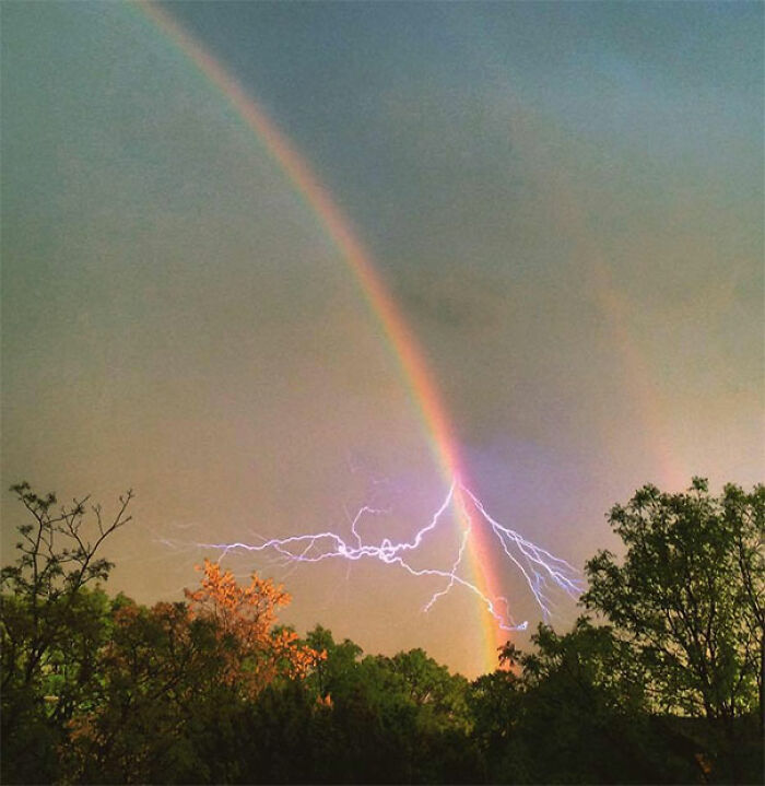 Ayer tuvimos una tormenta que causó un tornado, granizo del tamaño de una pelota e inundaciones. Mi amigo sacó una foto del después 