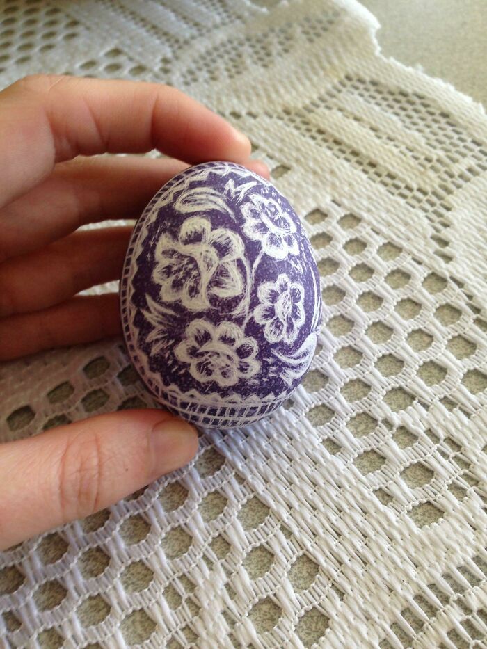 Mi intento de huevos de Pascua rayados