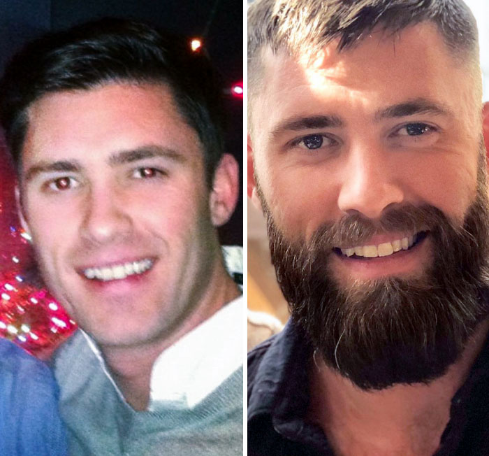 Sin barba y con barba