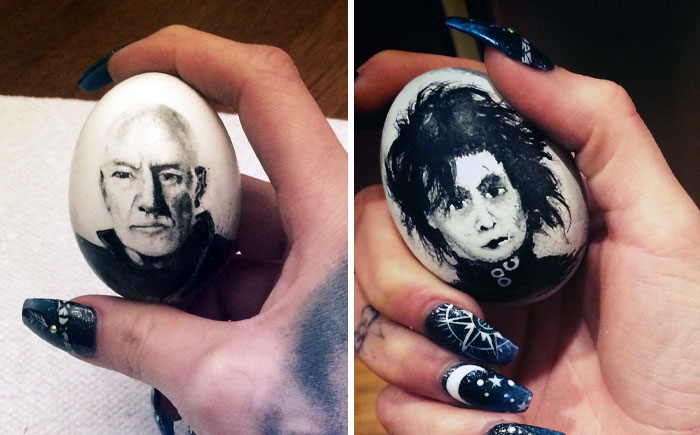 Nunca llegué a publicar mis huevos de Pascua, pero este es el Profesor Charles Huevier y Huevuardo Manostijeras