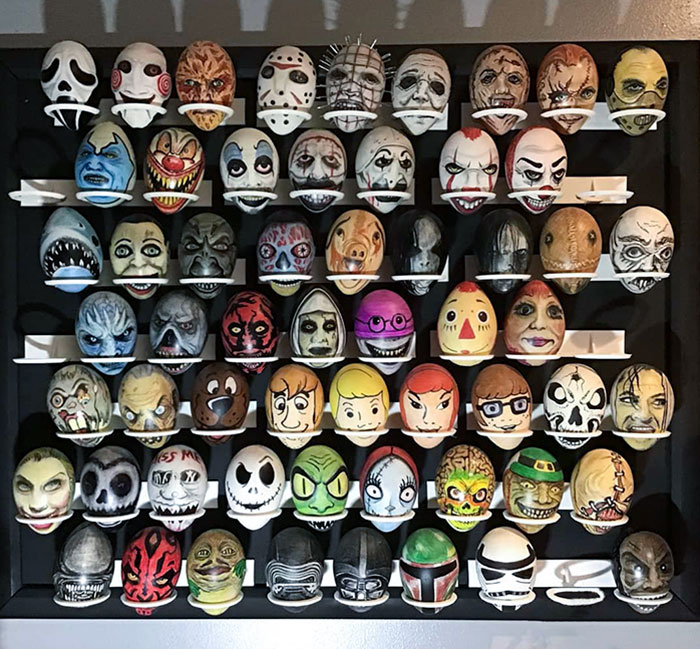 Tengo que empezar a imprimir en 3D más hueveras para mi colección de terror. Tendré que mover los huevos que no son de terror a otra área