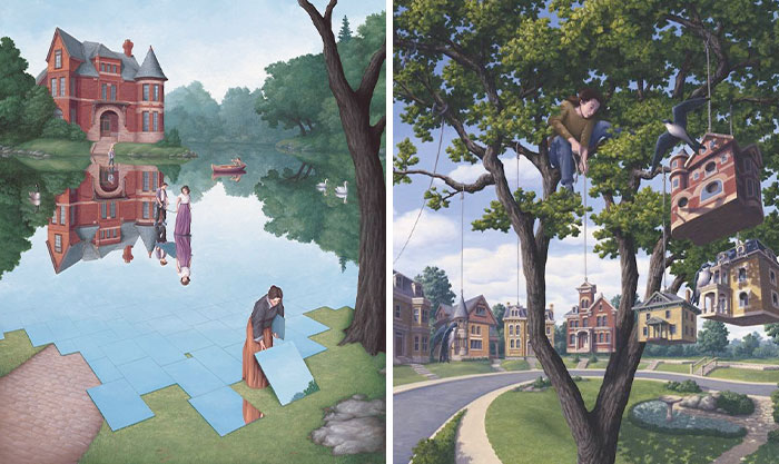 30 Pinturas con alucinantes ilusiones ópticas hechas por Rob Gonsalves
