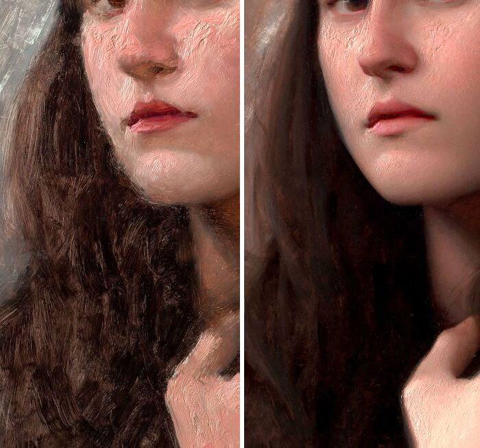La primera capa de pintura vs. la pintura terminada 