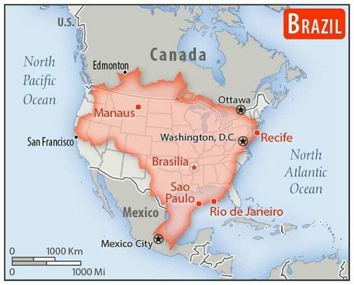 ¡Qué grande es Brasil en realidad!