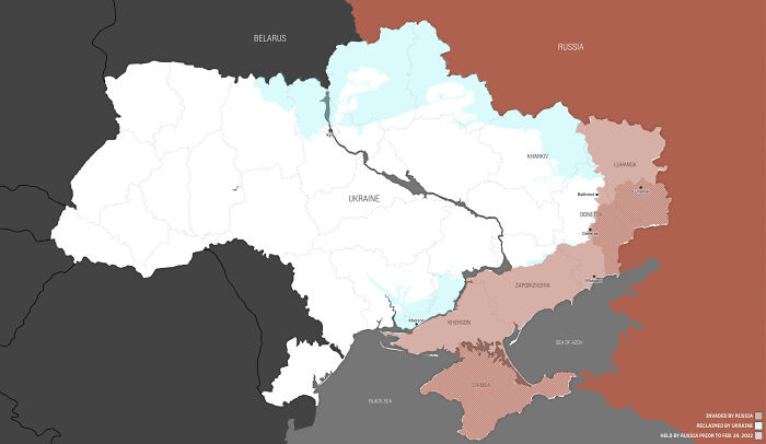 Cuánto territorio tienen Rusia y Ucrania tras un año de guerra