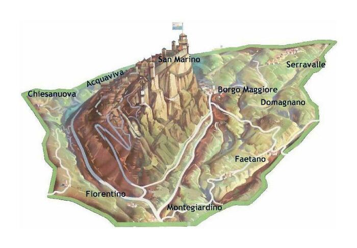 Mapa en relieve de San Marino