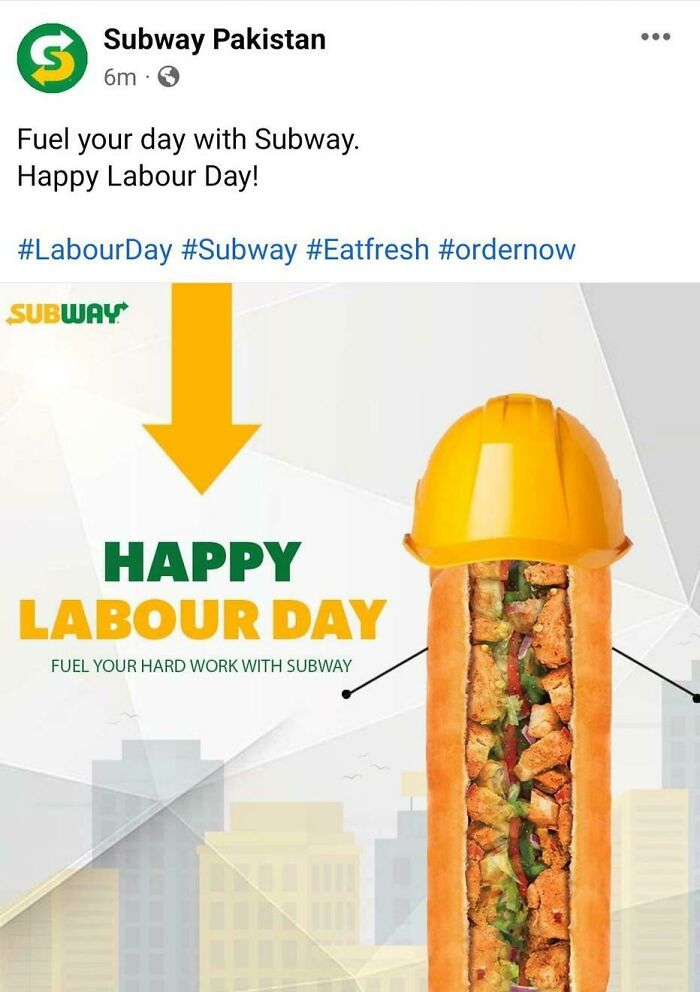 Este anuncio de Subway de "Feliz Día del Trabajo"