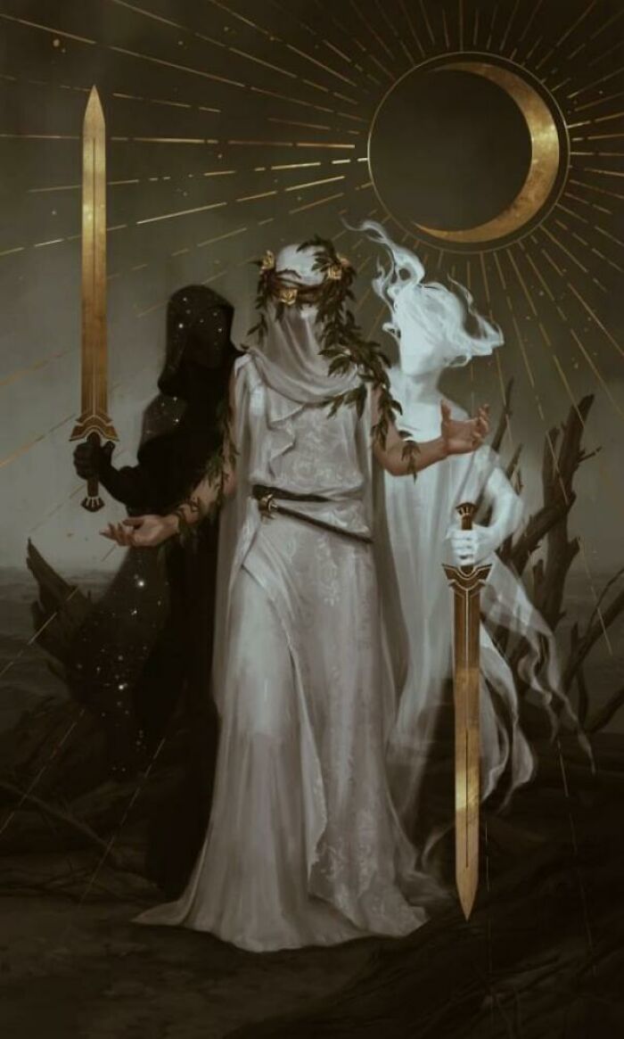 Dos espadas, obra de arte digital de Anna Christenson, 2021