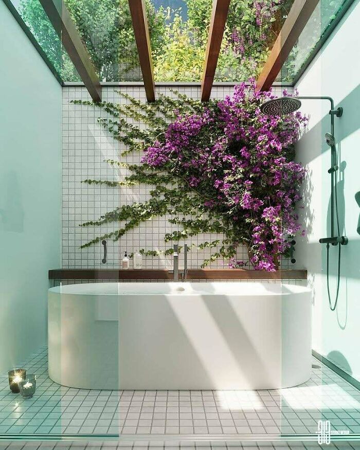 Asombroso baño con tragaluz diseñado y visualizado por Maximiliano Carbonell