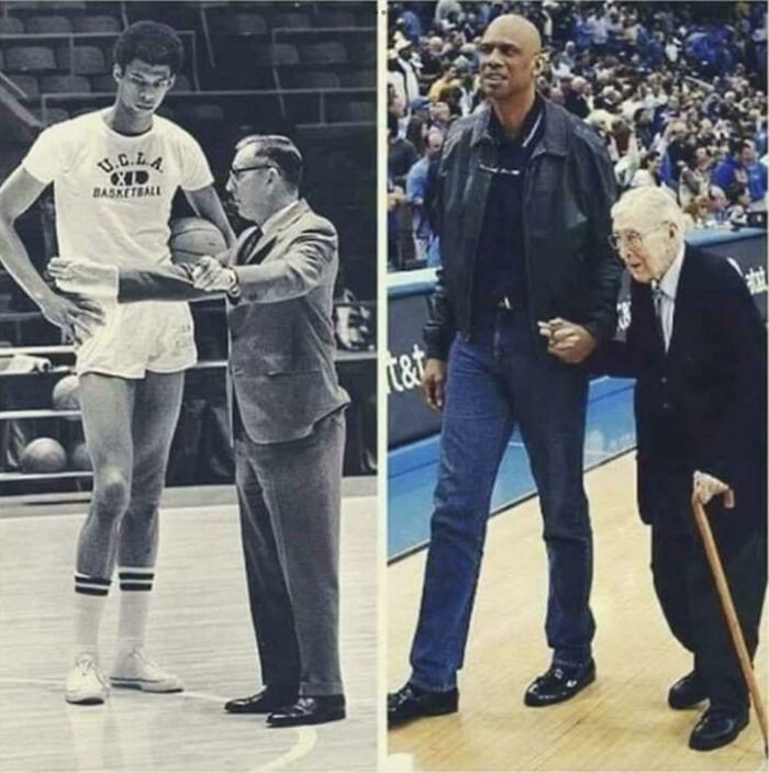 Kareem Abdul-Jabbar y el entrenador John Wooden. “Nunca olvides quién te ayudó”