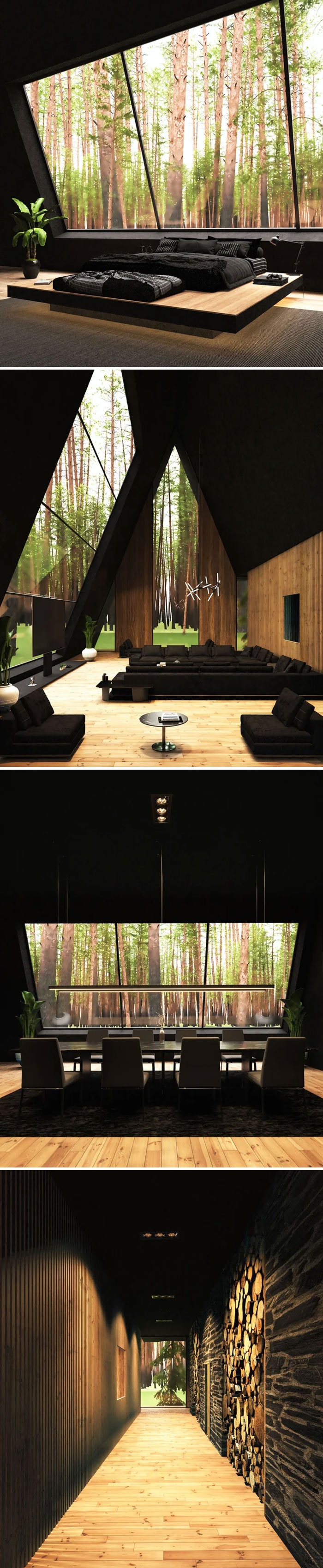Casa negra en Santa Clara, Nueva York, diseñada por el Milad Eshtiyaghi Studio