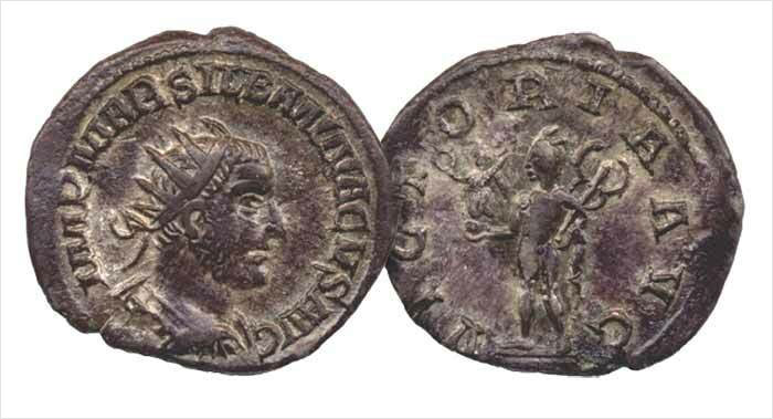 Una de las dos monedas encontradas del usurpador romano Silbanaco, que de otro modo habría sido desconocido