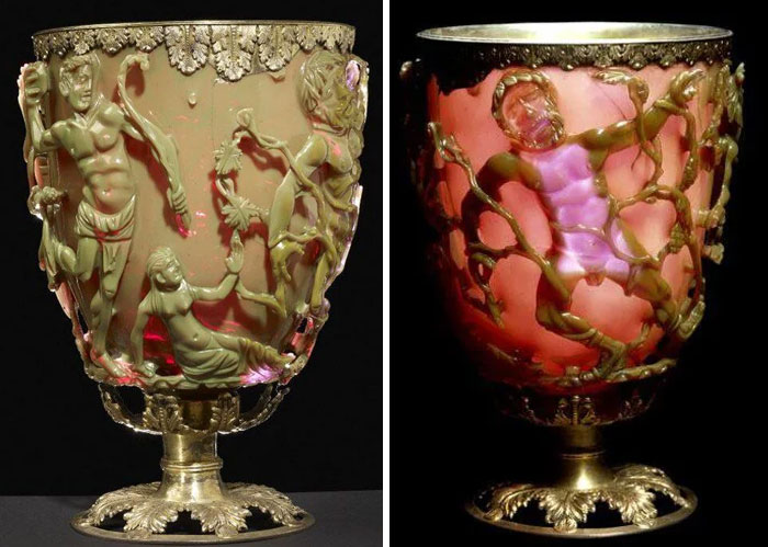 La copa de Licurgo: el único ejemplo completo de vidrio antiguo que cambia de color