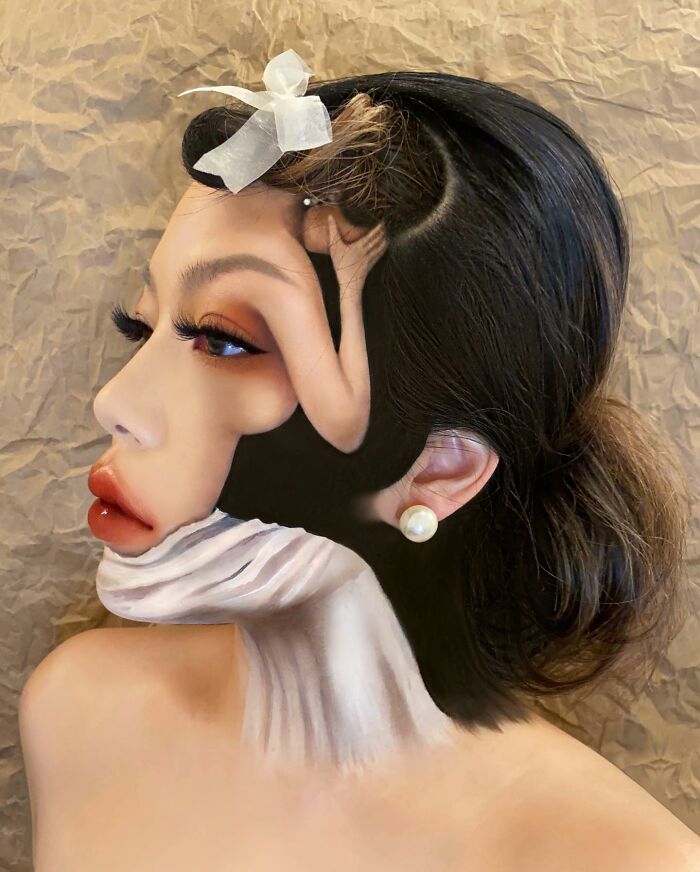 This Makeup Artist Creates The Most Fascinating Optical Illusion Looks, And You Might Need To Look At Them Twice To Figure It Out (31 New Pics)