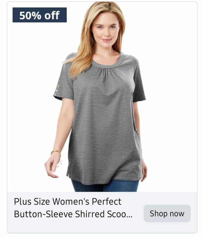 Al parecer, es considerada modelo "de talla grande"