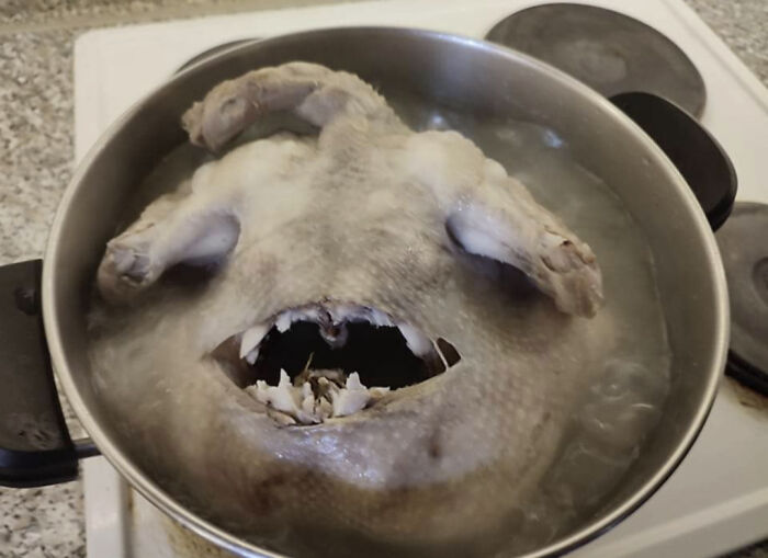 Este pavo cocinándose