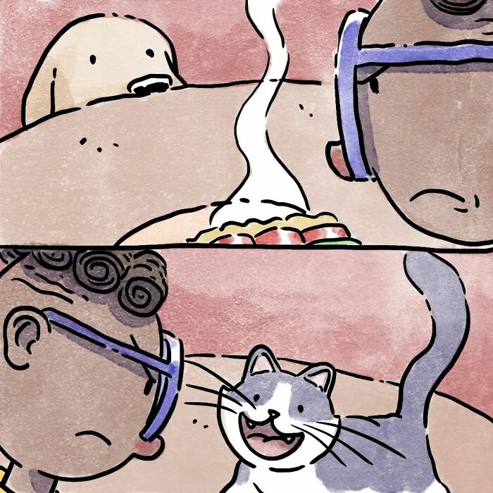 Este artista crea 6 nuevos y emotivos cómics sobre la vida con un gato y un perro inspirados en sus experiencias personales