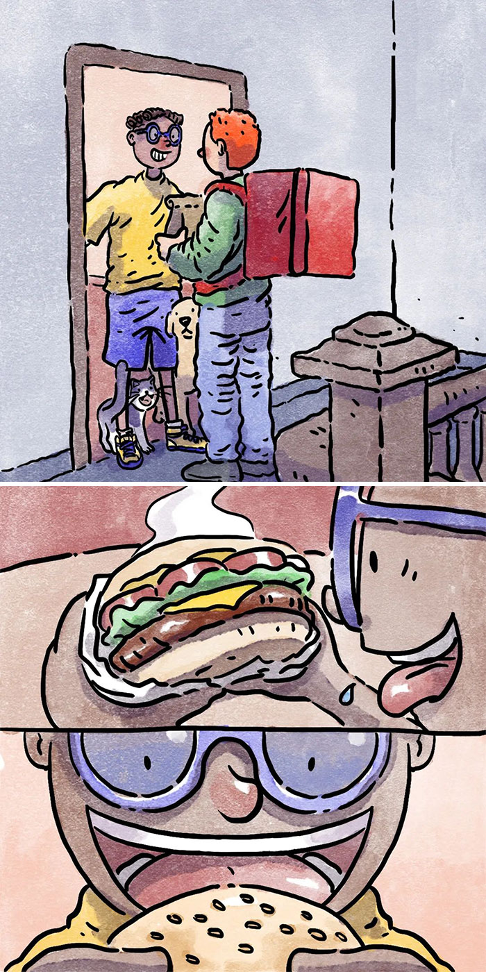Este artista crea 6 nuevos y emotivos cómics sobre la vida con un gato y un perro inspirados en sus experiencias personales