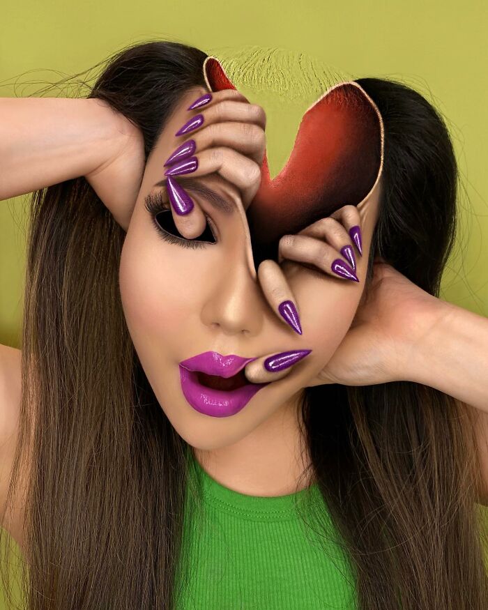 This Makeup Artist Creates The Most Fascinating Optical Illusion Looks, And You Might Need To Look At Them Twice To Figure It Out (31 New Pics)