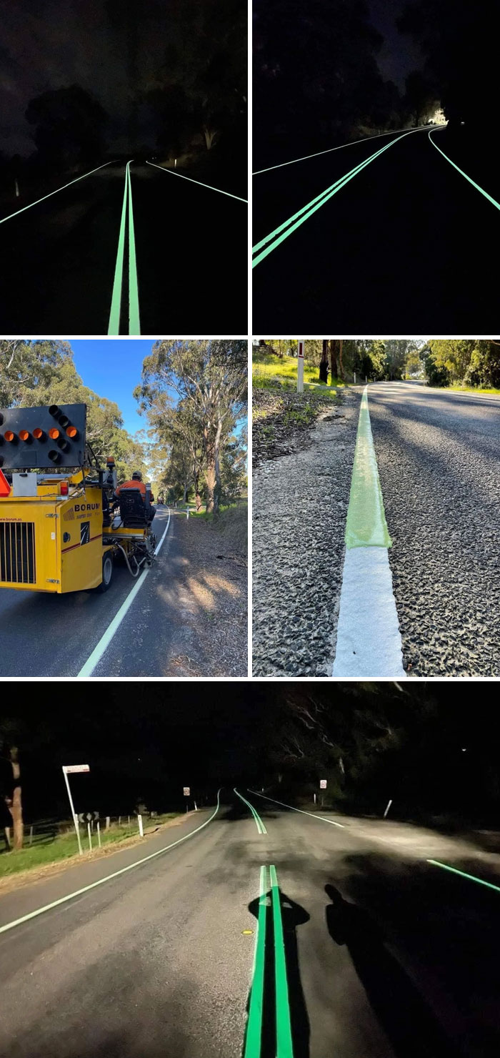 Pintura que brilla en la oscuridad para las carreteras australianas