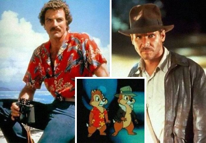 Chip y Dale iban vestidos como Indiana Jones y Magnum P.I.