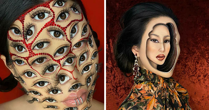 31 Looks fascinantes de ilusiones ópticas creados por esta maquilladora (nuevas fotos)