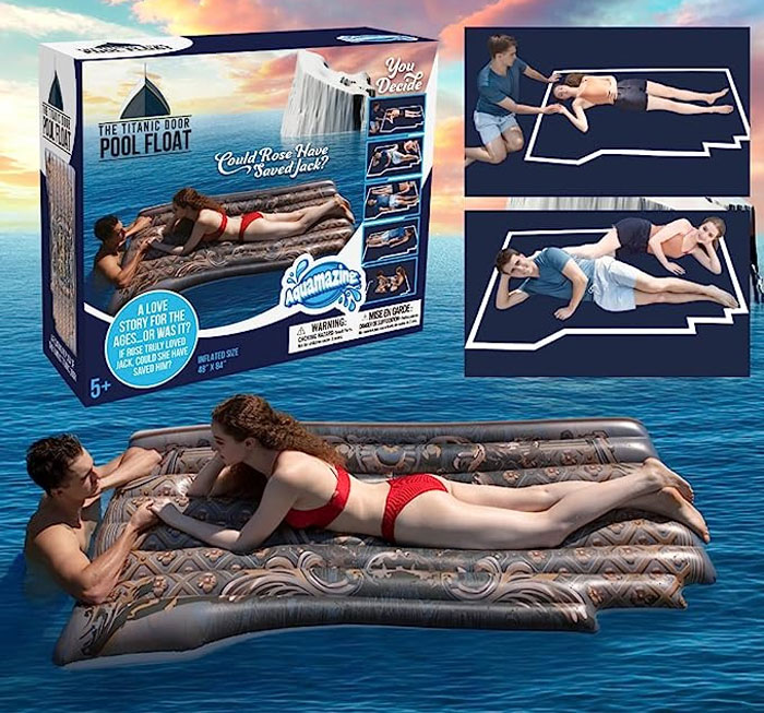 Flotador en forma de la puerta del Titanic