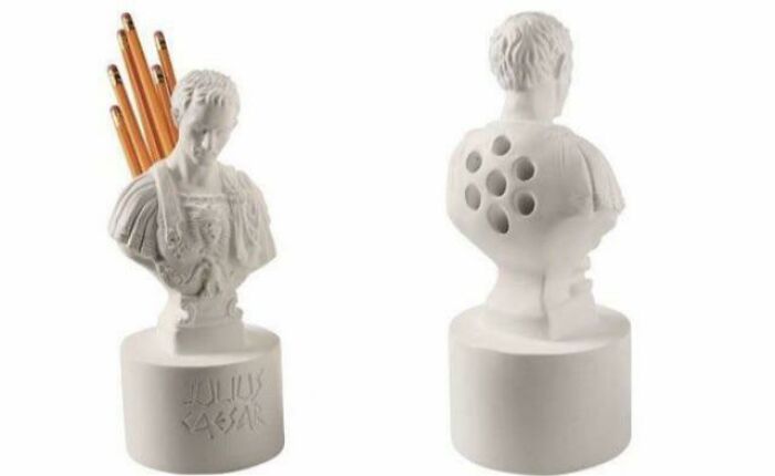 Portalápices en forma de busto de Julio César