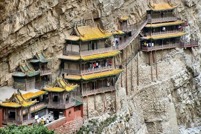 Templo colgante de Hengshan en la provincia de Shanxi, China
