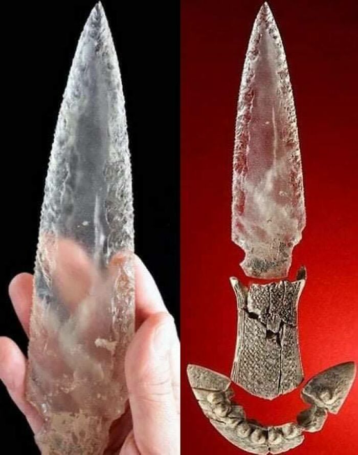 Daga de cristal de 5000 años encontrada en una tumba megalítica en la actual España