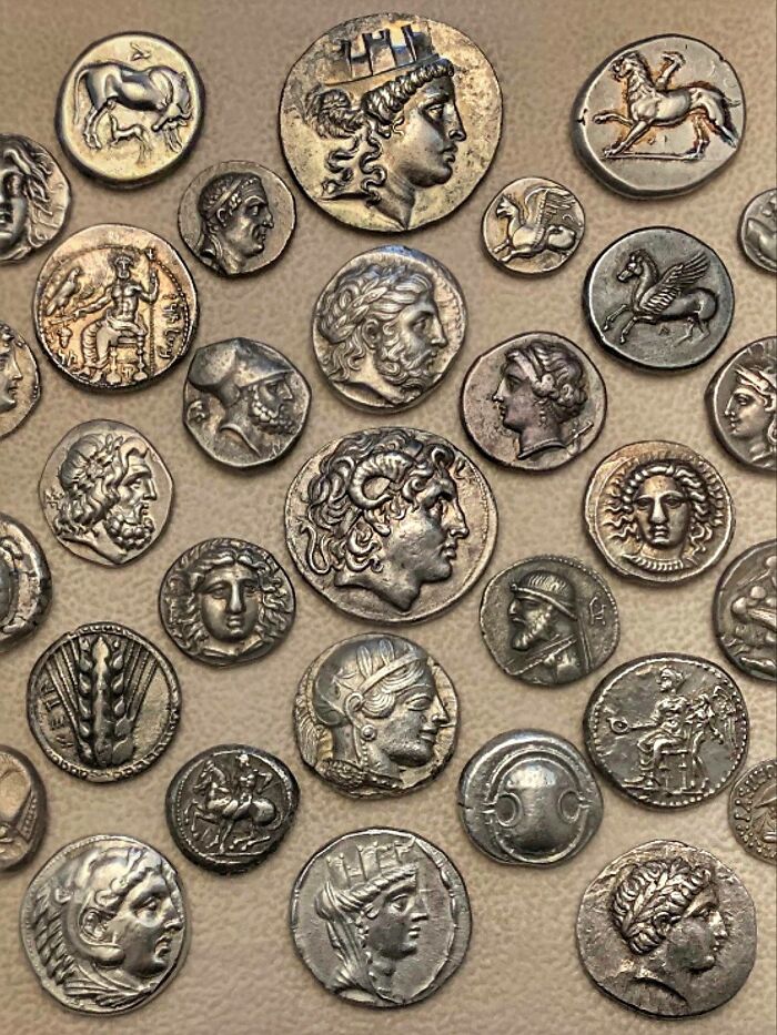 Colección de monedas de plata de la Antigua Grecia